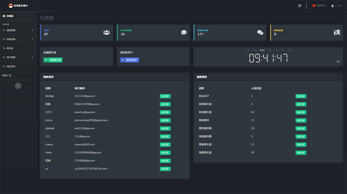 在线匿名聊天购买源码-码农网测试分享 - Dashboard.jpg